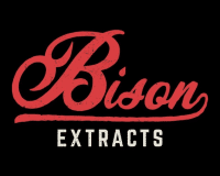 Bison Extracts Inc logo on a black background, PNG
