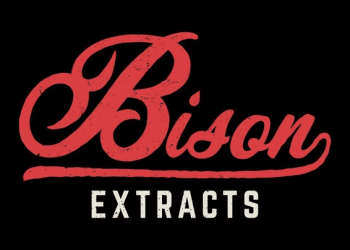 Bison Extracts Inc logo on a black background, PNG