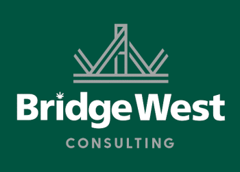 Bridge West Consulting logo on a green background, PNG