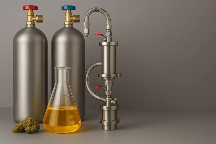 Hybrid butane and ethanol cannabis extraction equipment to capture terpenes