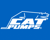 Cat Pumps logo on a blue background, PNG