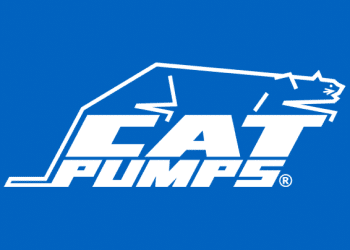 Cat Pumps logo on a blue background, PNG