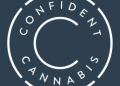 Confident Cannabis logo on a blue background, PNG