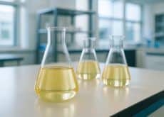 Laboratory vials and beakers with deep eutectic solvent formulations replacing toxic industrial solvents