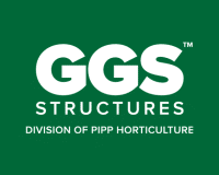 GGS Structures logo on a green background, PNG