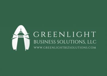 GreenLight Business Solutions logo on a green background, PNG