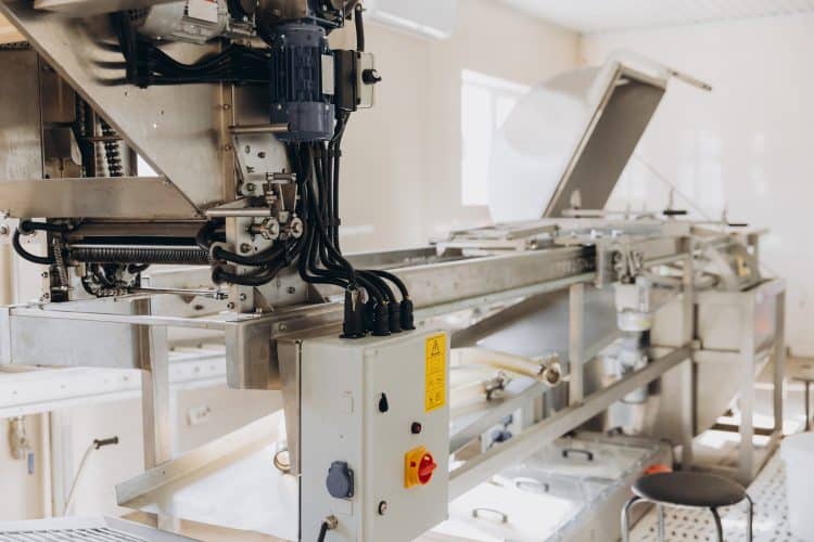 Honeycomb frames in extraction plant at beekeeping factory