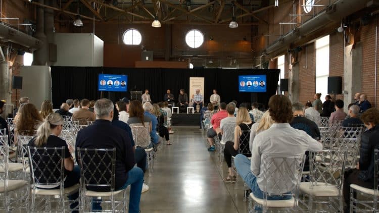Panel discussion at Open:Minds inside The Symes Hall